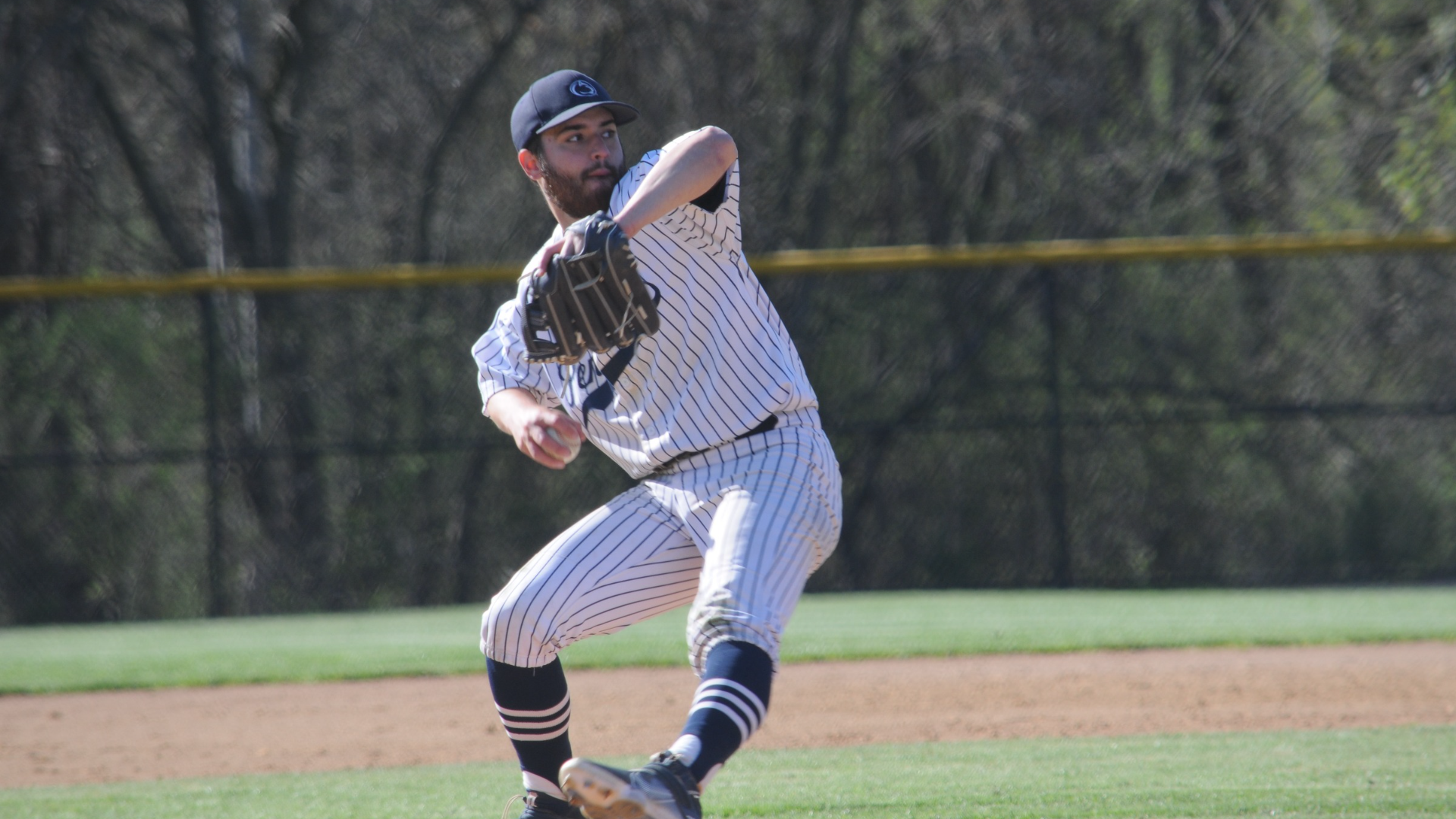 Senior Mark Longo earned the win on the mound in the second game of the double header against Hazleton on Saturday.