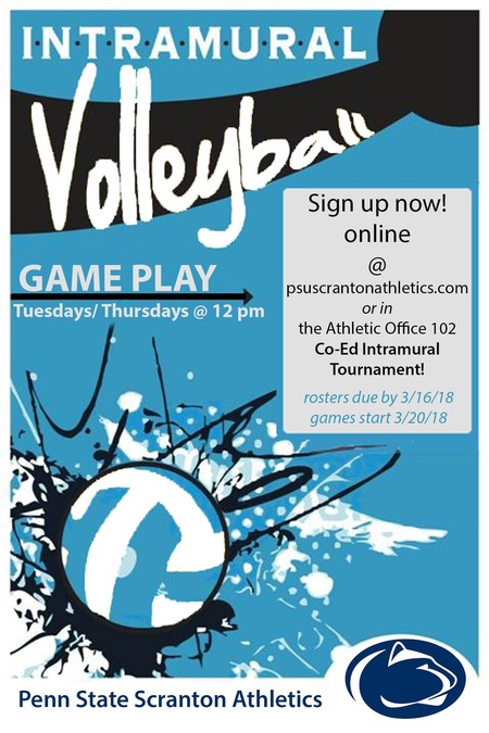 CO-ED VOLLEYBALL TOURNAMENT OPEN SIGN UPS UNTIL 3/16/18