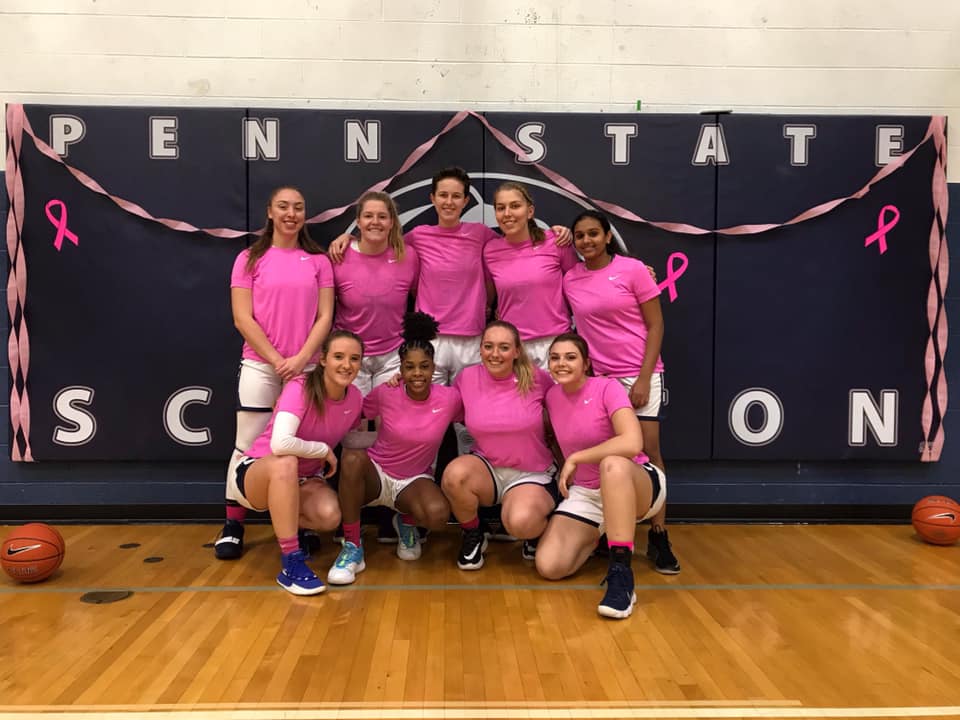 Penn State Scranton Women's Basketball team raised funds for Pink Zone at Penn State.