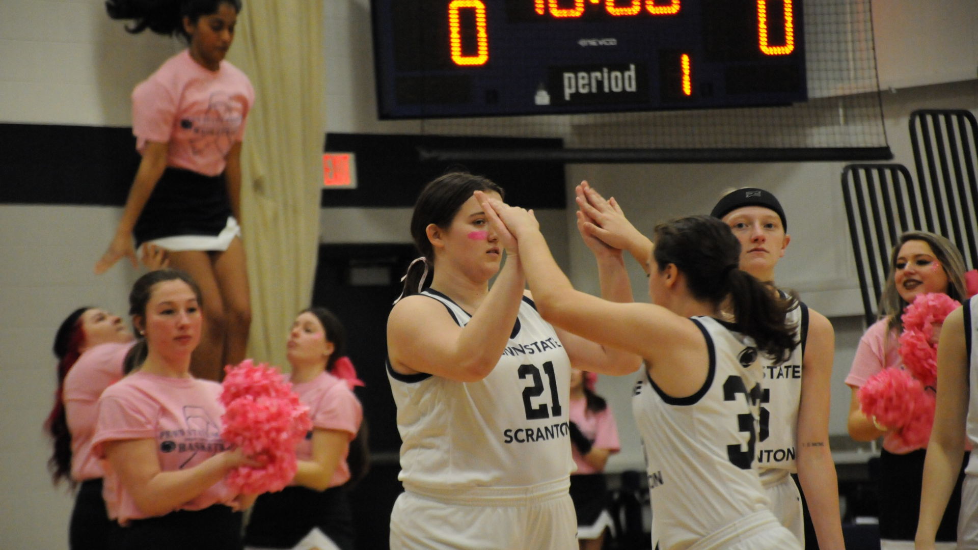 The Scranton Lady Lions line up hosted their Annual Pink Zone game this week.