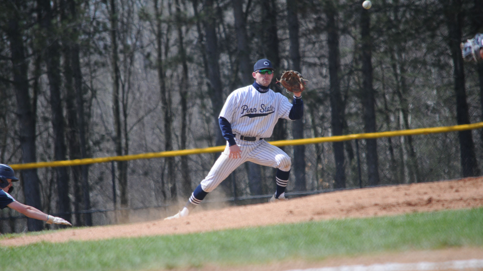 Mike DeWolfe makes a play at 2nd during Saturday's game against Penn State York.
